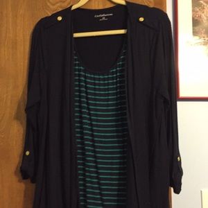 Top with attached jacket